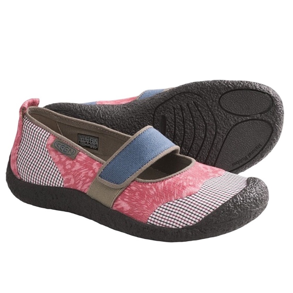 KEEN Pink Canvas Mary Jane Comfort Slip On Dress Flats Loafers Women's Size 10